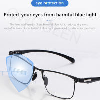 Ultra Light Photochromic Reading Glasses Men Progressive Multifocal Presbyopia Anti-blue Light Metal Full Frame Black 1.50 2.5