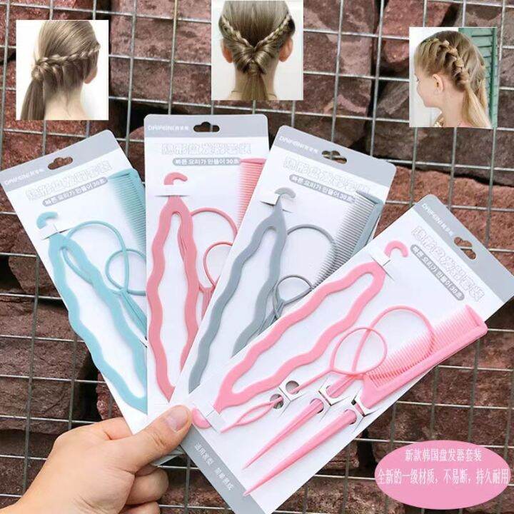 4pcs/Set Hairstyle Maker Twist Braid Ponytail Tool Accessory Hairpin