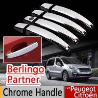 For Peugeot Partner Citroen Berlingo II 2008-2016 Chrome Handle Covers Trim Set Of 4Pcs Essories Stickers Car Styling Tepee