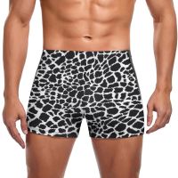 Black Leopard Swimming Trunks Animal Print Training Plus Size Swim Shorts Custom Durable Male Briefs Swimwear