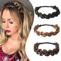 【cw】 Elastic Wig Braid Headband 3/5 Strands Synthetic Hair Braided Hoop Chunky Hairpiece Hairband Ladies Headwear