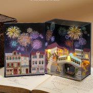 Diy Mini Book House Miniature Dollhouse Kit Book Nook Roombox Building