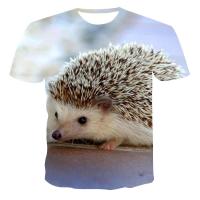 New Men Tend Print Short Sleeve T-shirts 3D Hedgehog Pattern Funny T Shirts Summer Fashion Personality Animal Graphic T Shirts