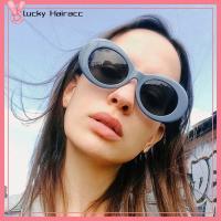 LUCKY HAIRACC สีสันสดใส แว่นกันแดดวงรีสำหรับผู้หญิง แว่นตากันแดดสำหรับผู้หญิง เรโทร เฉดสีเรโทร ใช้ได้ทุกเพศ