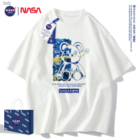 เสื้อยืดแขนสั้นสำหรับผู้ชายแบรนด์ NASAGISS Co ฤดูร้อนแฟชั่นคู่สำหรับผู้หญิงเสื้อครึ่งแขนแบบหลวมแบรนด์สำหรับวัยรุ่น Bstj