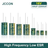 ☒❏☜ JCCON Aluminum Electrolytic Capacitor High Frequency Low ESR 16V 100UF 220UF 470UF 680UF 1000UF 1500UF 2200UF 3300UF 10000UF