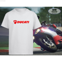 2023 NEW Street Fashion Bigbike Bicycle Racing Sports T-shirt [white/grey] [ducati] Round Neck fashion