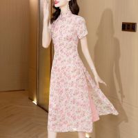 【LZ】▥  2023 verão novo temperamento das mulheres solto retro melhorado cheongsam high-end