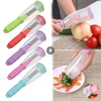 เครื่องปอกผักพร้อมภาชนะมันฝรั่งแครอท Apple Shredders ครัวผลไม้ Peeler เครื่องตัดสแตนเลสมีดปอกเปลือก Gadgets