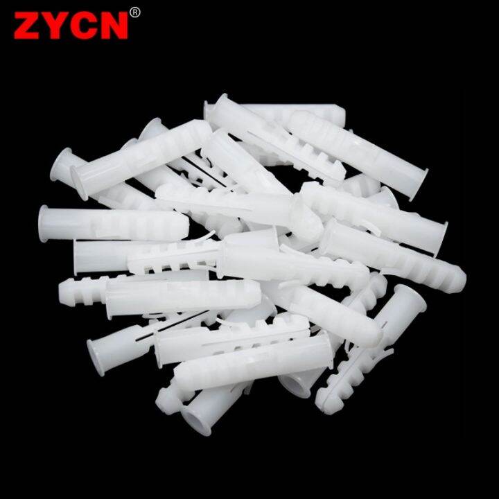 100pcs-6-8-10-12mm-plastic-tube-expansion-wall-anchors-plugs-fasteners-nylon-carbon-steel-self-tapping-screw-bolt-ribbed