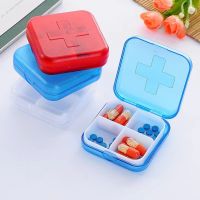 Portable 4 Grids Pill Medicine Box Holder Storage Organizer Container Case Pill Box Splitters Travel Pill Box Medicine  First Aid Storage