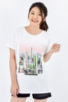 ESP เสื้อทีเชิ้ตลายกราฟฟิก ผู้หญิง | Graphic Tee Shirt | 5416