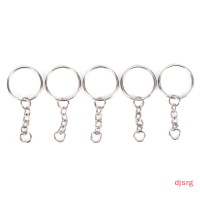 djsrg 50pcs 25mm พวงกุญแจเงินขัดเงาพวงกุญแจแยกวงแหวนสั้นพวงกุญแจ DIY