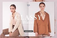 เสื้อสูทผู้หญิง Issa Apparel- Classy Blazer สูท 2 เม็ด  เนื้อผ้าหนา นุ่ม ทรงสวย ดูสมาร์ท เสื้อสูท สูทแฟชั่น เสื้อสูท