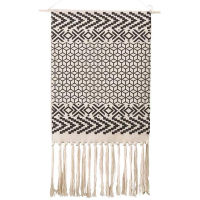 Macrame Woven Tapestry Tapestries Geometric Art Tapestry Dark Gray Tapestry Wall Hanging For Apartment