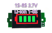 Lithium Battery Capacity 1S-8S วัดความจุของแบตเตอรี่ 8S โมดูล ตัวบ่งชี้ความจุแบตเตอรี่ลิเธียม สีเขียว