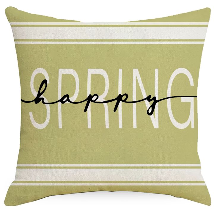 jh-cross-border-new-spring-and-summer-flower-print-pillowcase-rabbit-deer-home-fabric-bedroom-living-room-cushion