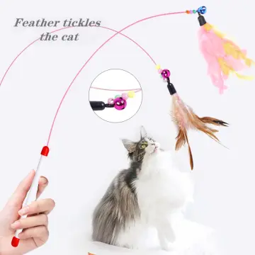 Pet Cats Kitten Funny Teaser Fishing Rod Retractable Wand Catnip Fish Shape  Toy