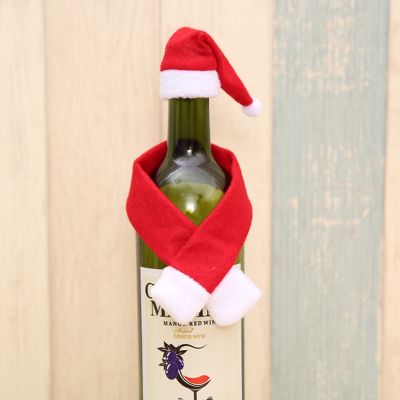 【CC】☑✈  Claus Wine Bottle Cover Decoration Table Ornament Xmas Navidad New Year Decorations 2023