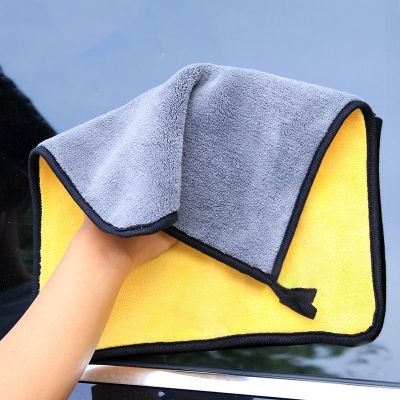 hotx 【cw】 Soft Car Cleaning Drying End Microfiber Coral Double-sided Quick-drying Wipes