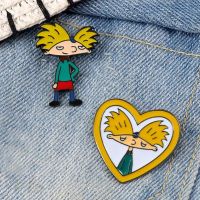 hot【DT】 Fun Anime Arnold Brooches Pins Cartoon Boy Enamel Pin TV Show Collection Badges Lapel Jewelry for Kids