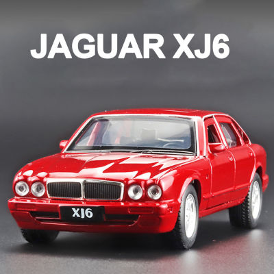 136 JAGUAR XJ6 Alloy Diecast Sports Car Model Toy Pull Back 2 Doors Opend Rubber Tire Vehicle Toys Gift For Children Collection