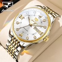 JSDUN 8939 Automatic Mechanical Stainless Steel Band Watch For Men Fashion Waterproof Men Wristwatch Calendar Week Display