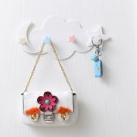 Creative Cute Star Moon Cloud Shape Nail-free Wall Clothes Hooks Kids Room Decorative Key Hanging Hanger Kitchen Storage Hook Picture Hangers Hooks