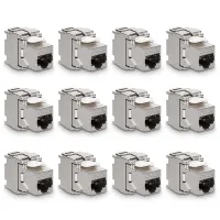 Module Jacks - 12 Piece CAT6A Shielded Jack RJ45 6A Ethernet Module 10 Gbit with Metal Housing