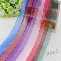 【hot sale】∈♝ↂ D18 (50 Yards/roll) Organza Ribbon Wholesale Gift Wrapping Decoration Christmas Silk Ribbons Lace Fabric