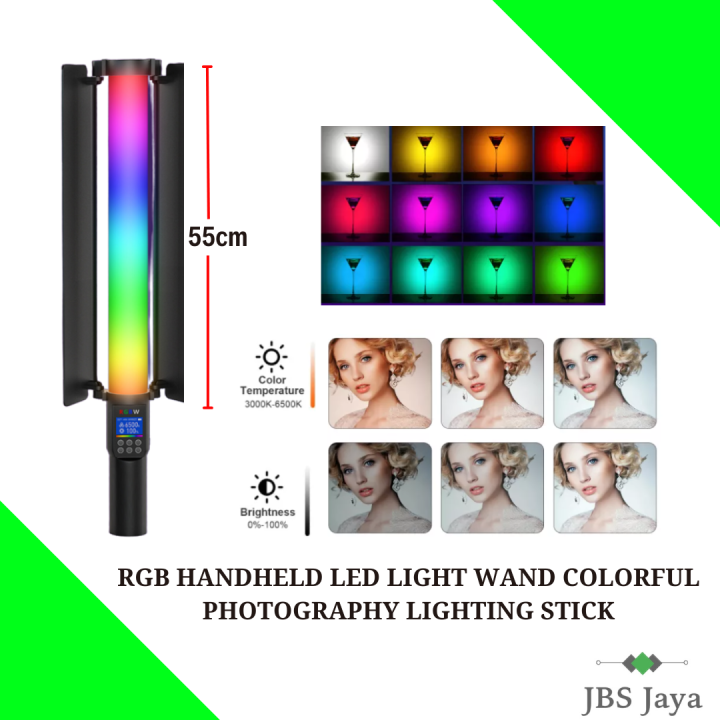 RGB Handheld LED Light Wand Colorful Photography Lighting Stick Lazada