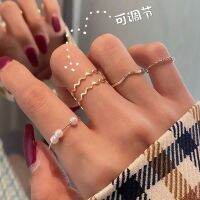 [BABY]เครื่องประดับเกาหลีสไตล์5ชิ้น/เซ็ตไขลานแหวนผูกปมสตรีSimpleแหวนบุคลิกภาพสำหรับสาว