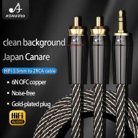 Hifi 3.5Mm ไป2Rca สายออดิโอ6N OFC AUX 3.5แจ็คสเตอริโอ RCA Y สายตัวแยกสำหรับ MP3 MP4เครื่องขยายเสียงโทรศัพท์พีซีเครื่องผสม