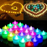 12pcs24pcs Flameless LED Tealight Tea Candles Wedding Light Romantic Candles Lights for Proposal Xmas Party Birthday