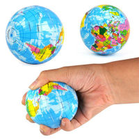 FOO Earth Globe Stress Relief Bouncy Foam Ball Kids World Atlas Geography Map
