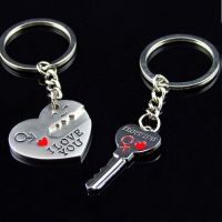 Delysia King Arrow I Love You Heart Couple Key Chain Ring Cute Letter Printing Keyring Lover Gift Valentines Day