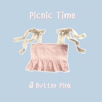 Everydays Look สายเดี่ยวผูกไหล่ เสื้อ พาสเทลรุ่น Picnic - สี Butter Pink