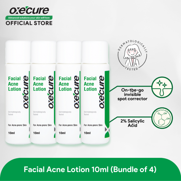 OXECURE Facial Acne Lotion 10ml, Bundle of 4 Lazada PH