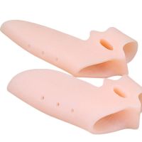 ∋ 2pcs Silicone Gel Thumb Corrector Bunion Little Toe Protector Separator Hallux Valgus Finger Straightener Foot Care Relief Pads