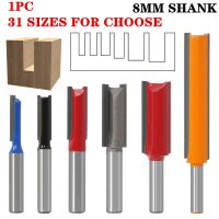 【CW】 1pc 8mm Shank Straight Bit Single Double Flute Router Bit Tungsten Carbide Wood Milling Cutter for Woodwork Tools