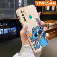 YIWESAN เคสสำหรับ Infinix Hot 9 Pro เคส X655C ลายการ์ตูนบางเคลือบหรูหรารูปแบบขอบสี่เหลี่ยมใหม่เคสซิลิโคนกันกระแทกคลุมทั้งหมดเคสป้องกันเลนส์กล้อง