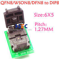 Original QFN8ซ็อกเก็ต6X5MM WSON8 DFN8 MLF8อะแดปเตอร์ Ic ชิปทดสอบ1.27มม. Pitch SPI FLASH QFN-8 Programmer Socket