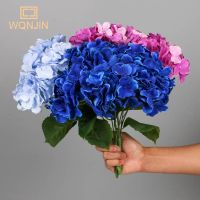 [LWF HOT]✌◆ WQNJIN Large 5 Heads Artificial Flower Bunch Silk Hydrangea Wedding Bridal Bouquet Fake Flower Home Decor Flower Wall Christmas