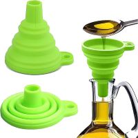 Silicone Collapsible Funnel Foldable Hopper Flexible Funnel Small Funnels for Water Bottle Filling Bottle Container Home Kitchen