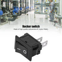 20PCs 2‑Pin Switch Rocker On/Off 2‑Position KCD11 อุปกรณ์เสริมเครื่องใช้ไฟฟ้าภายในบ้าน สีดำ