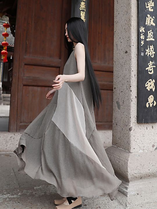 xitao-dress-irregular-patchwork-strapless-dress