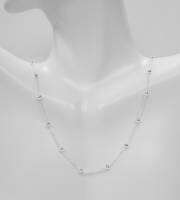 925 Sterling silver ball beaded chain Necklace, plain 925 Silver Necklace , สร้อยคอเงินแท้ 92.5% , ลูกบอลเงิน สร้อยคอเงินแท้ ,สร้อยคอเงินยาว16นิ้ว