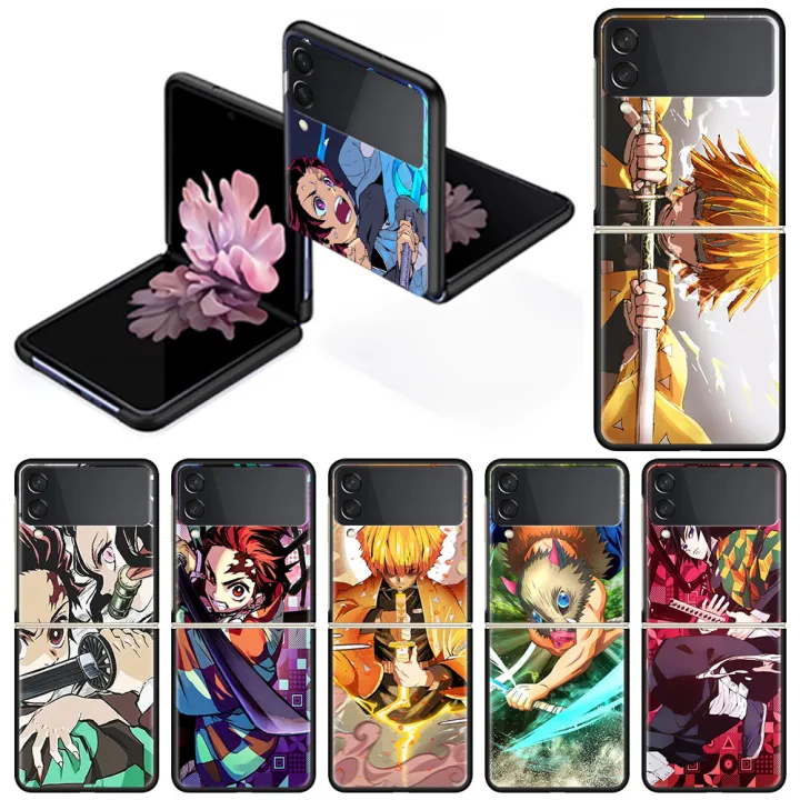 Anime Imetsu No Yaiba Demon Slayer Black Hard Case For Samsung Galaxy Z Flip3 5g Z Flip 3 Phone Coque Plastic Pc Shell Classic Unfolded Folded 6 7 Inches Shockproof Mobile Covers Lazada Ph