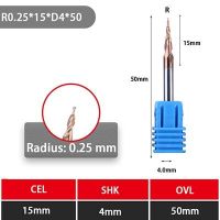 เครื่องตัดแกะสลักไม้บิตทรงกรวยโม่ซีเอ็นซีคาร์ไบด์เคลือบทังสเตนแข็งปลายแหลมลูกกลมขนาด6มม. 4มม. 1ชิ้น