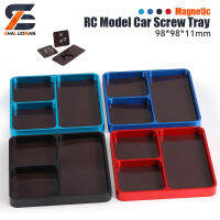 Shaluโอมาน98X98X11Mm ถาดสกรูอลูมิเนียมพร้อม Magnetic 3 Grid Parts Storage Repair เครื่องมือถาดสำหรับ RC Car Rc Boat Model